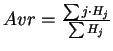 \( Avr=\frac{\sum j\cdot H_{j}}{\sum H_{j}} \)